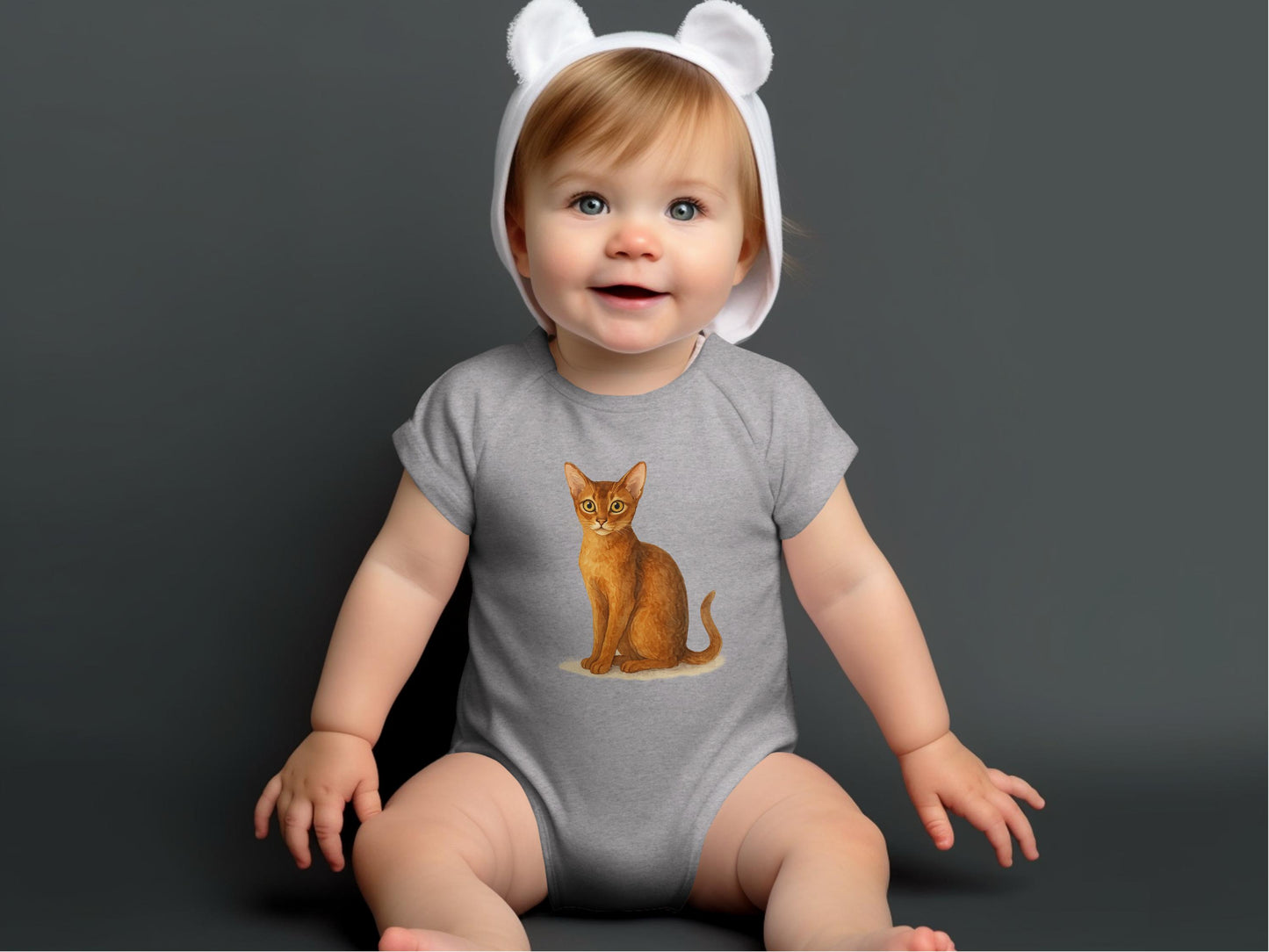 Adorable Baby Onesie with Cute Cat Print product type