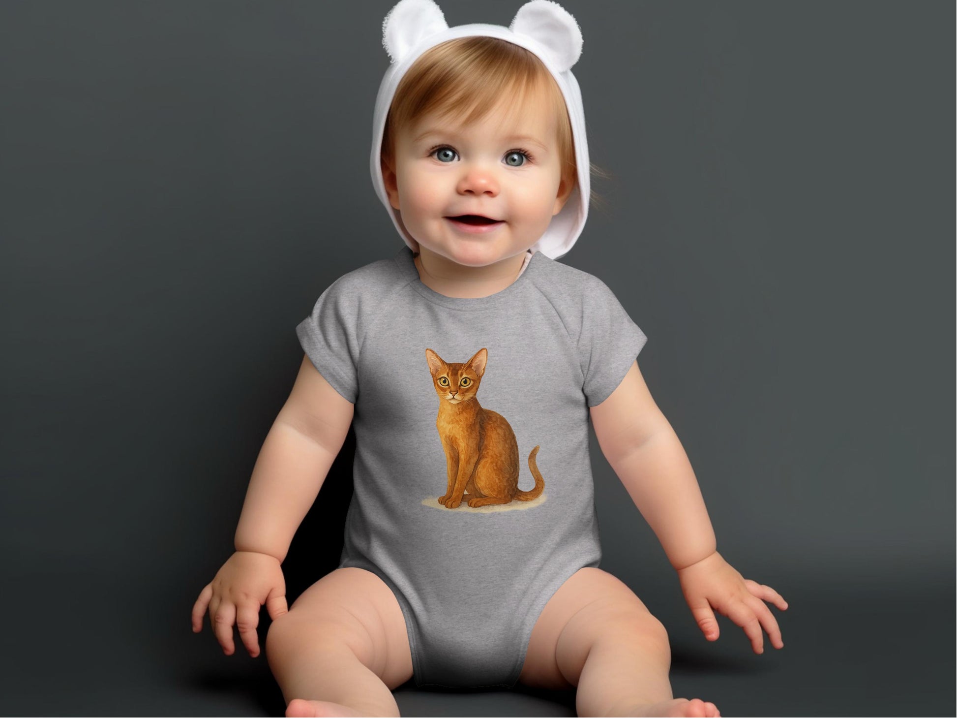 Adorable Baby Onesie with Cute Cat Print product type