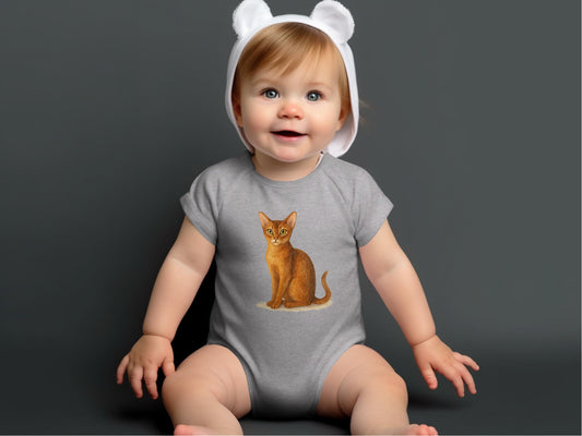 Adorable Baby Onesie with Cute Cat Print product type