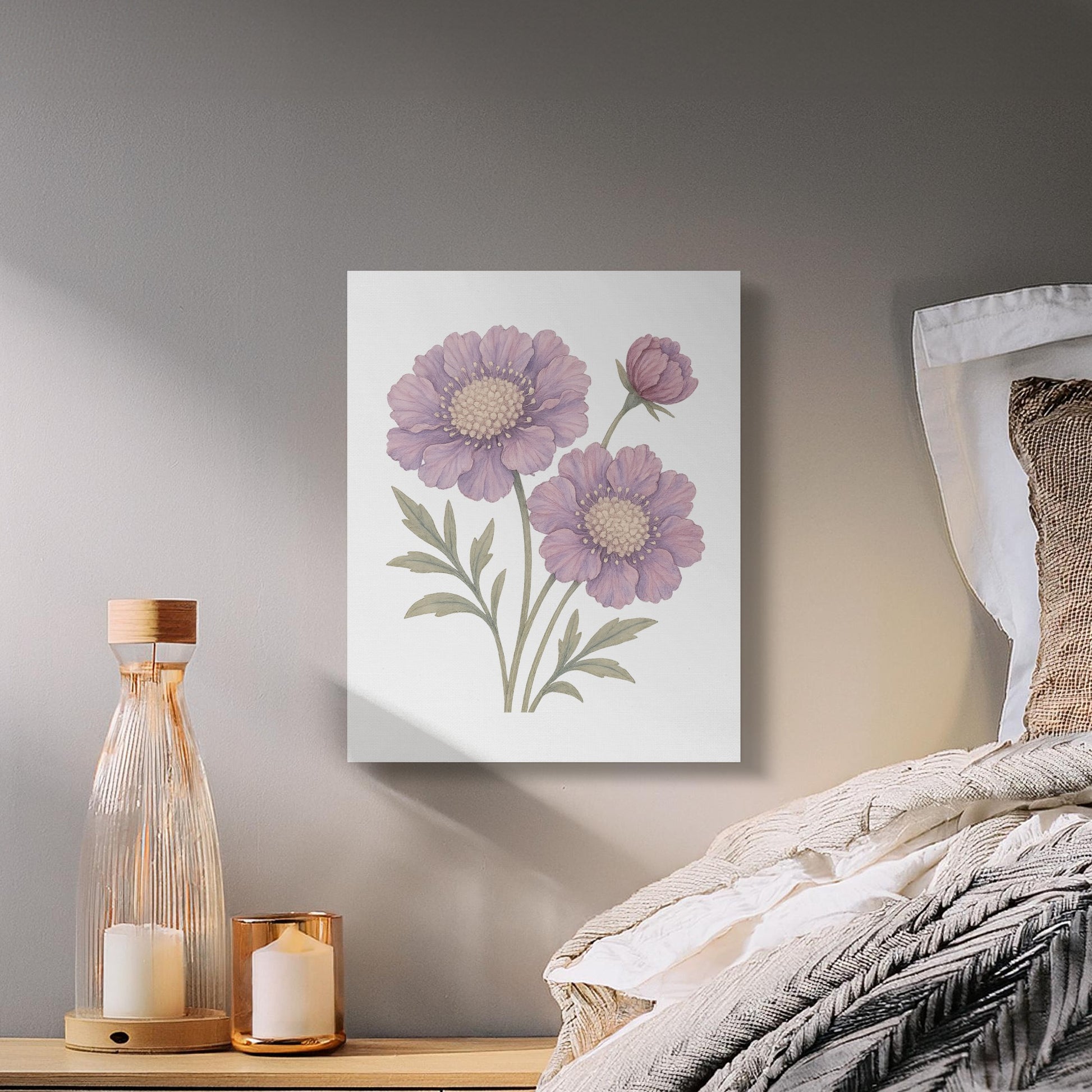 Elegant Purple Floral Design Wall Art product