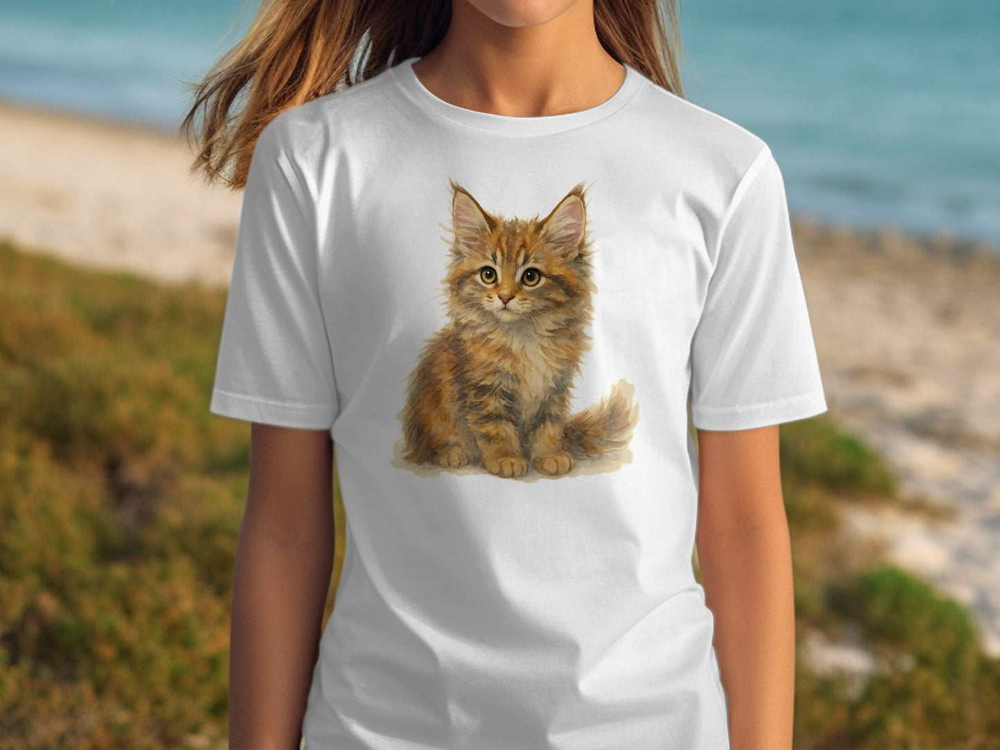 Adorable Fluffy Kitten Graphic Printed T-Shirt product type