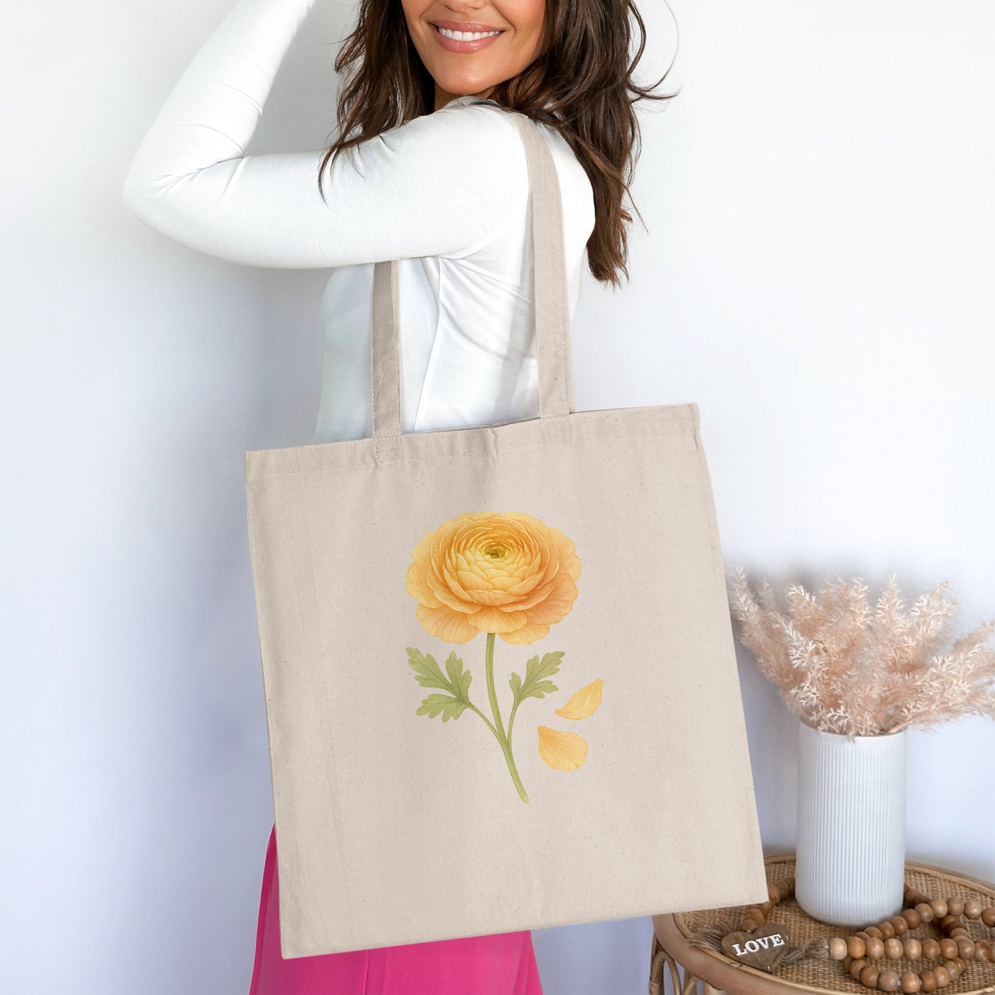 Beautiful Yellow Flower Design Printed Tote Bag product