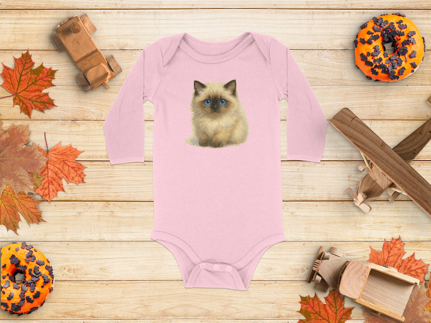 Cute Fluffy Kitten Print Pink Baby Onesie product