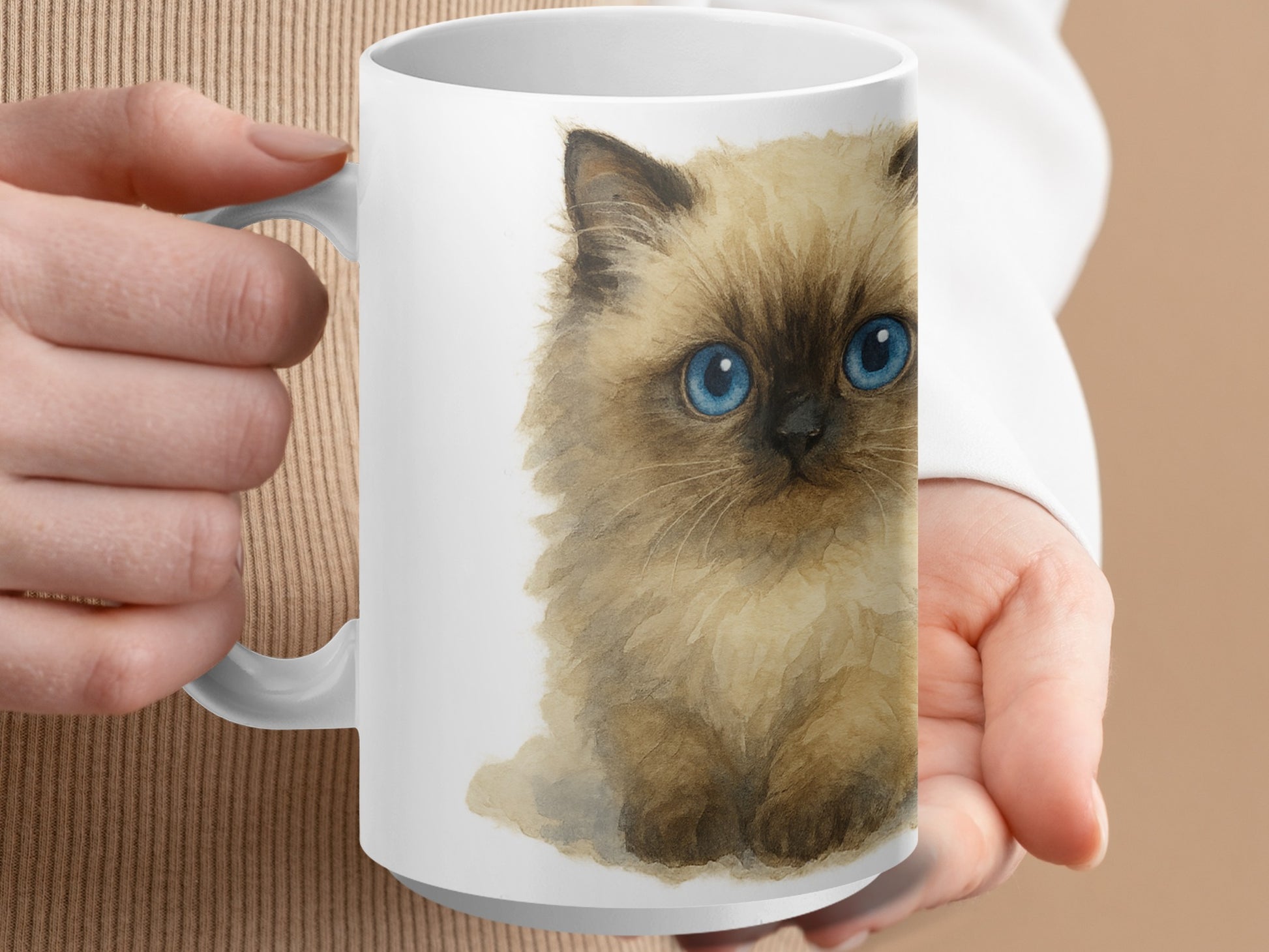 Cute Blue-Eyed Himalayan Kitten Coffee Mug product type