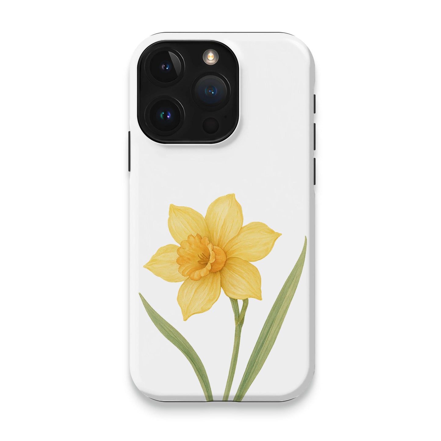 Daffodil Flower Print White iPhone Case product type