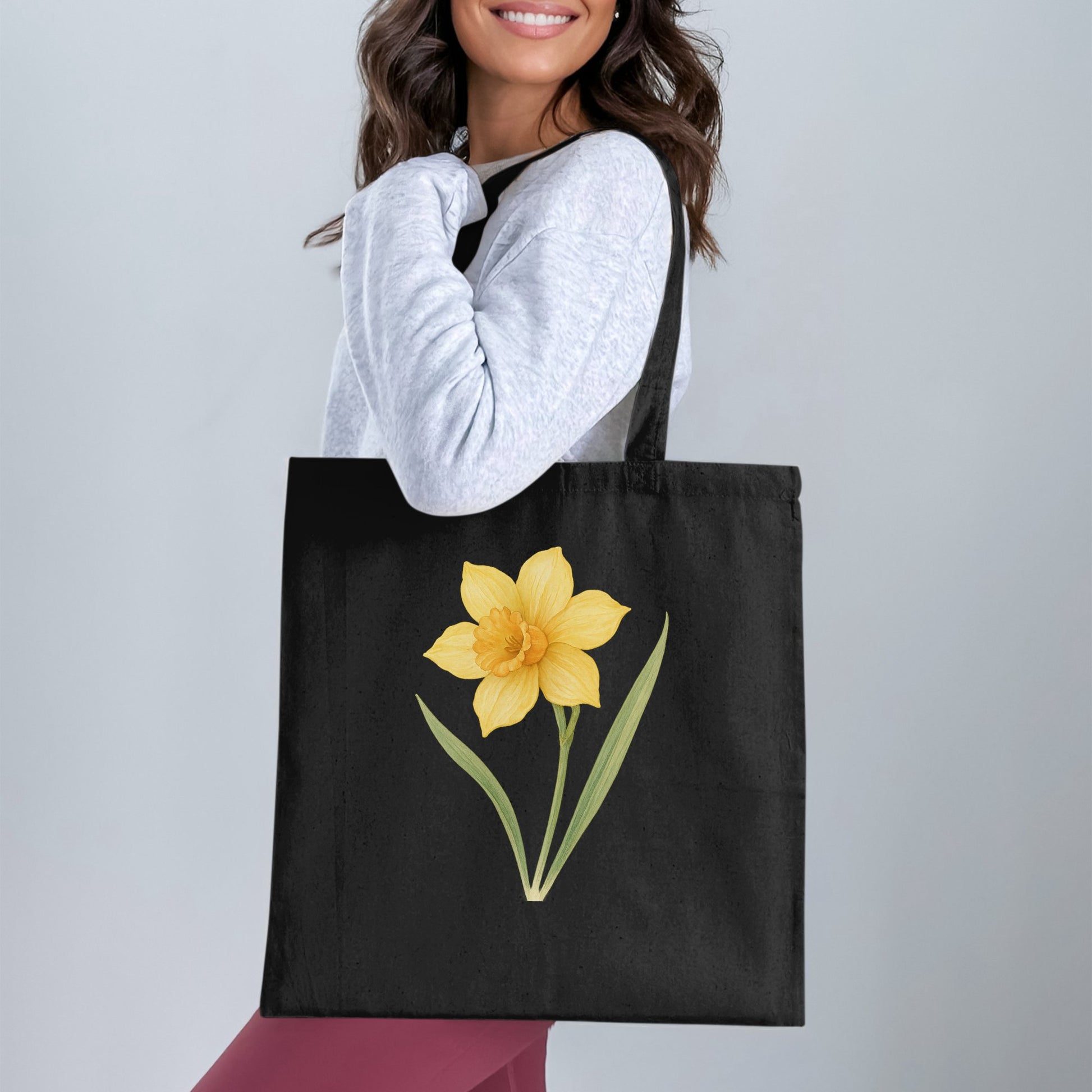 Stylish Tote Bag with Beautiful Yellow Daffodil Design product