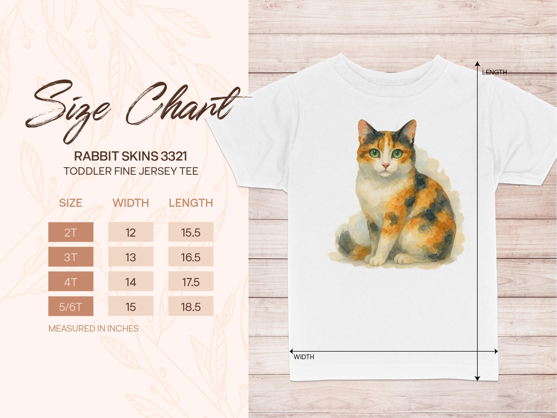 Adorable Calico Cat Design Toddler Fine Jersey Tee product