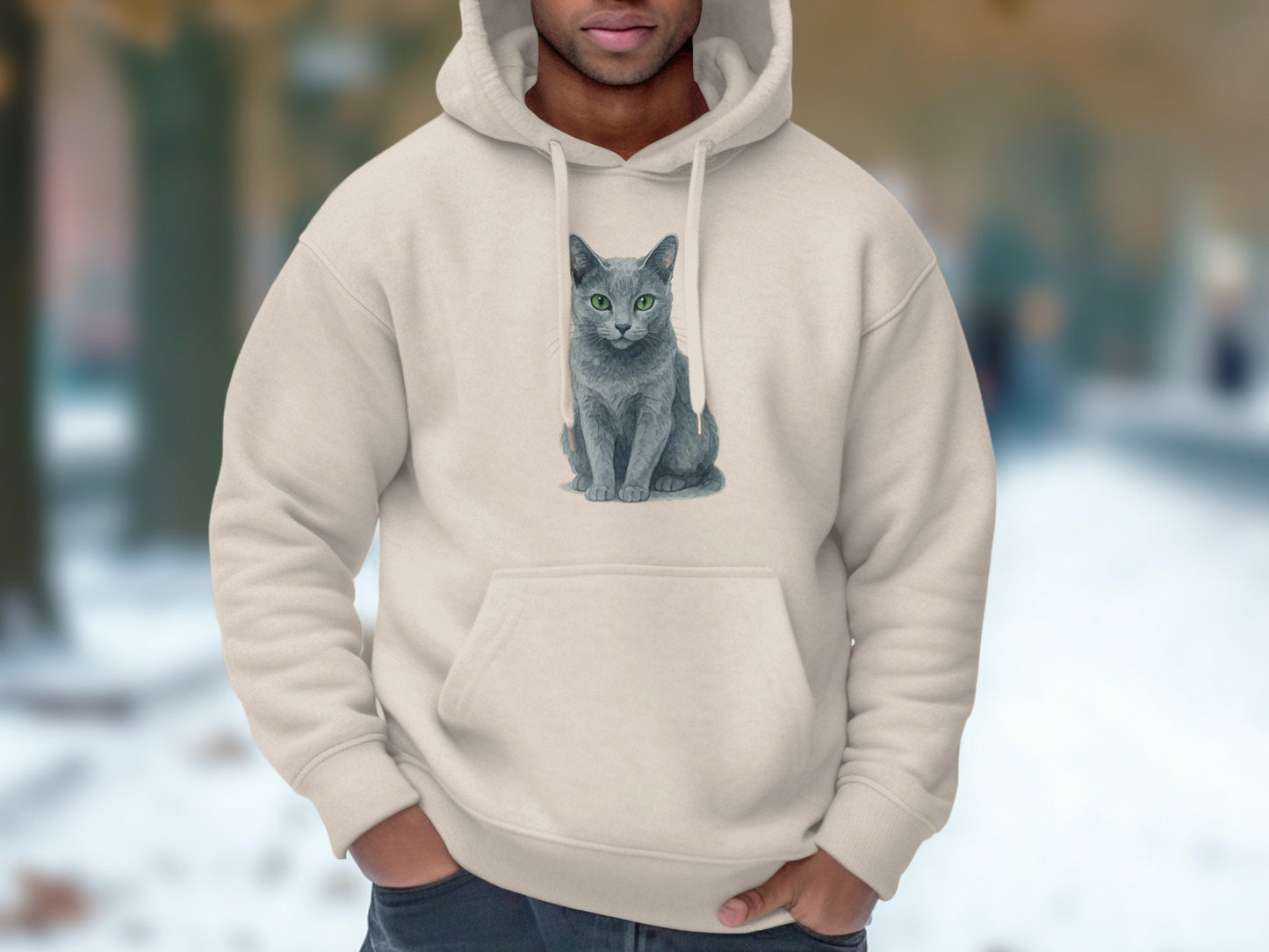 Cat Printed Hoodie Winter Cozy Wear Popular Clothing product
