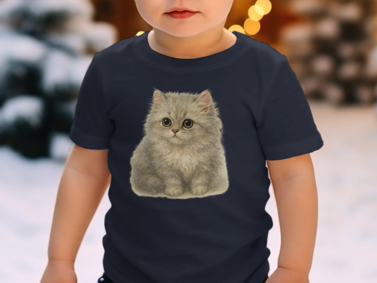 Cute Fluffy Kitten Graphic Print Kids T-Shirt product