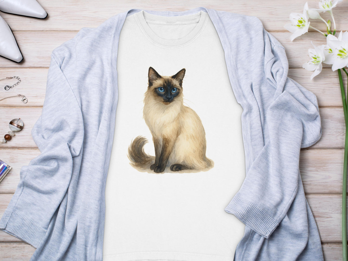 Adorable Siamese Cat Illustration T-shirt product
