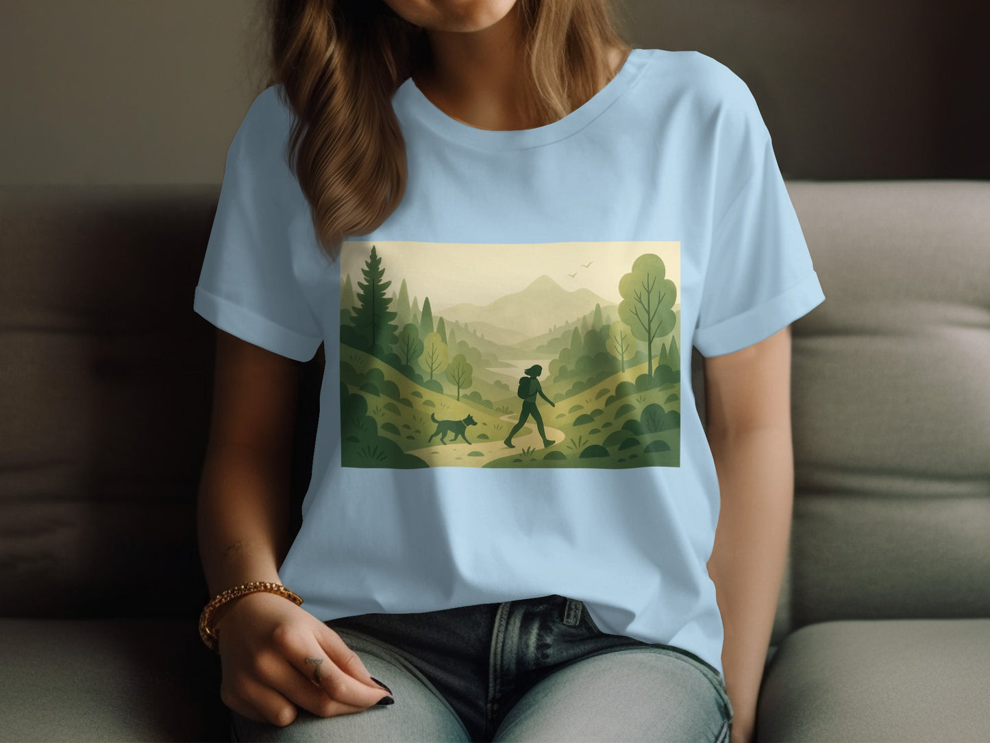 Scenic Mountain Hike With Dog T-Shirt product