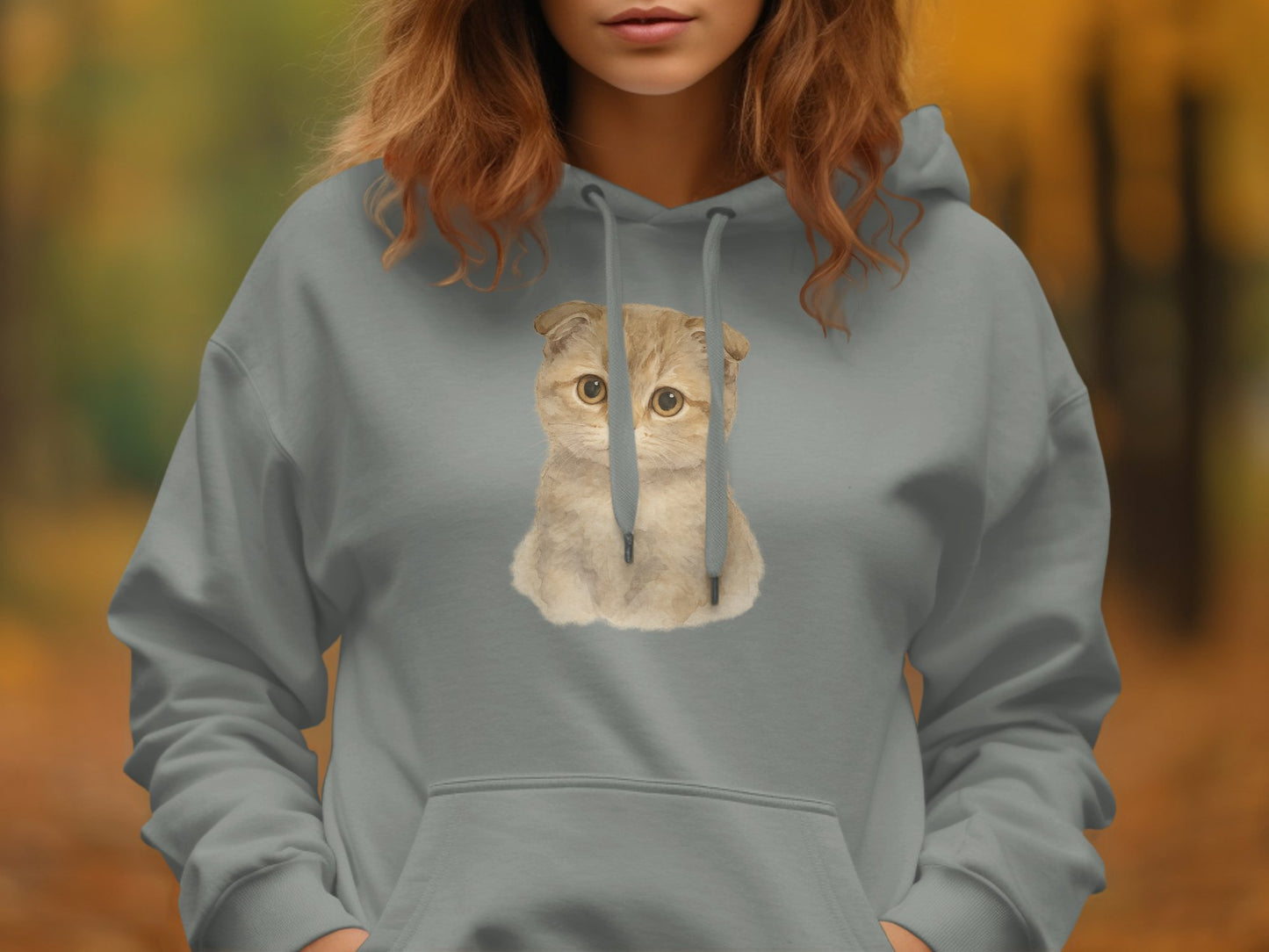 Adorable Cat Print Casual Wear Hoodie Product Type