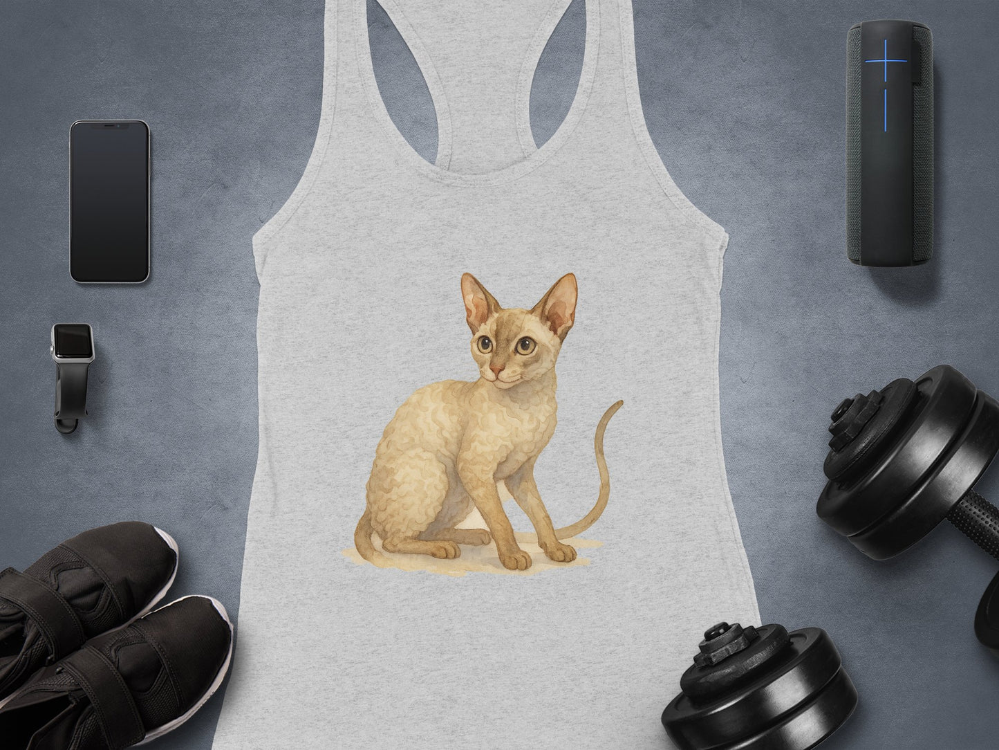 Adorable Sphynx Cat Print Athletic Tank Top product type