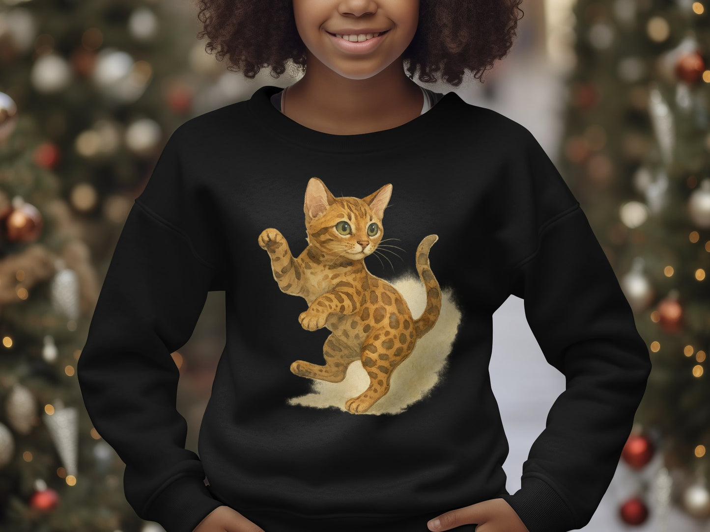 Lifelike Cute Kitten Print Long Sleeve Sweatshirt product