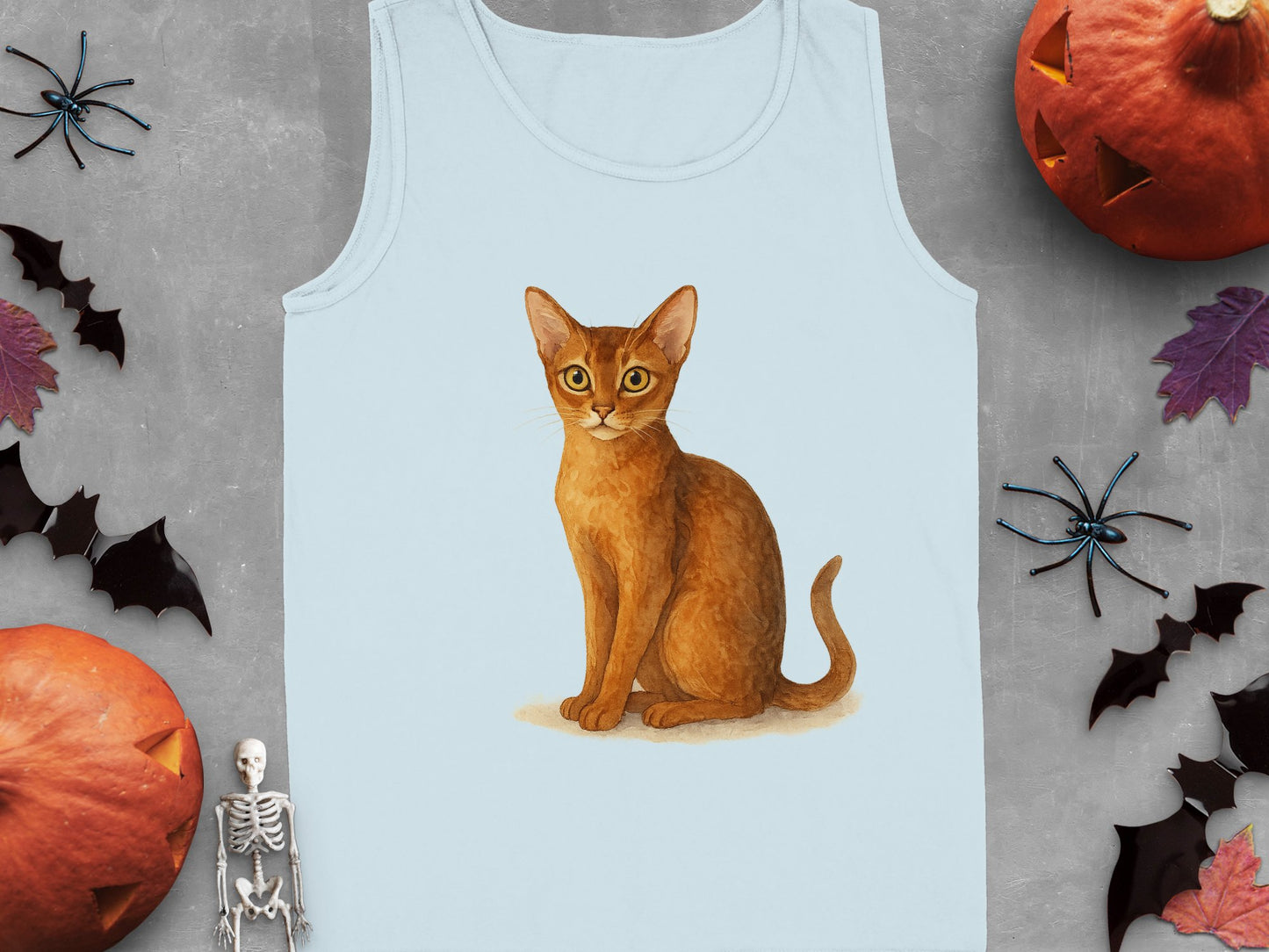Adorable Brown Cat Illustration Tank Top product type