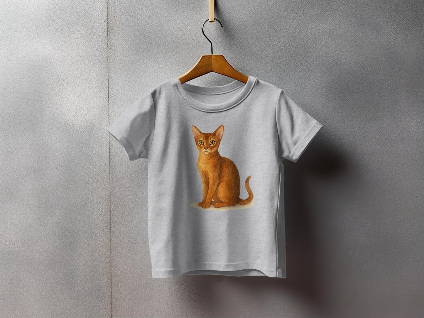 Realistic Cat Illustration on Gray Kids T-shirt product
