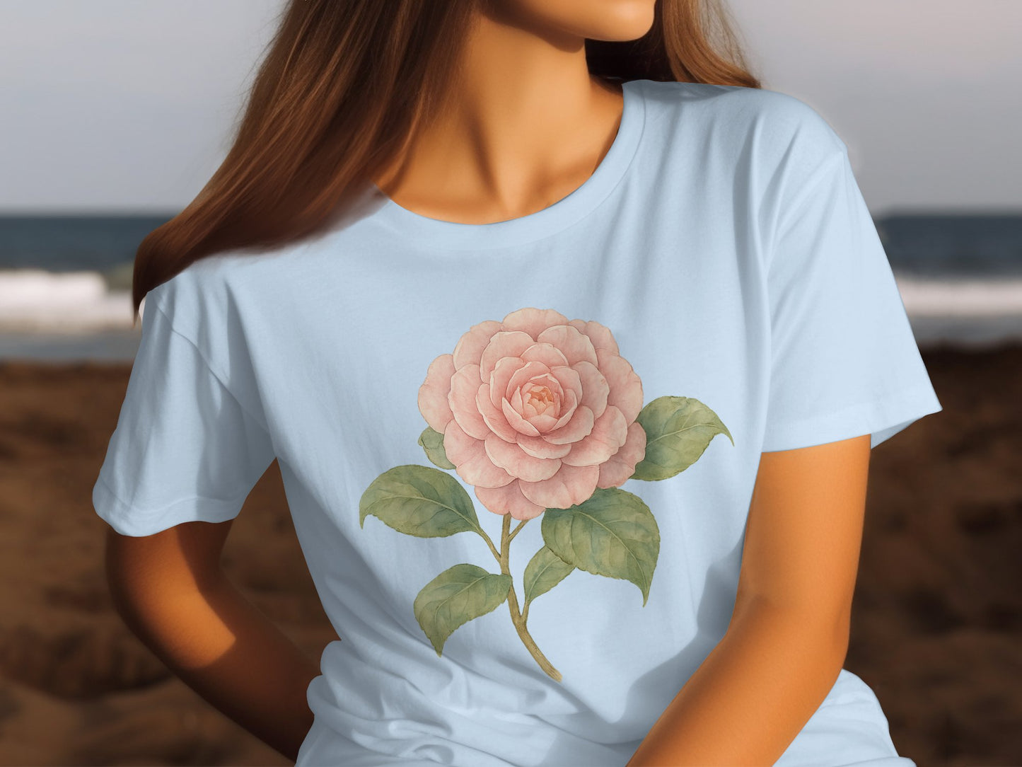 Lovely Pink Floral Print Graphic T-shirt product type