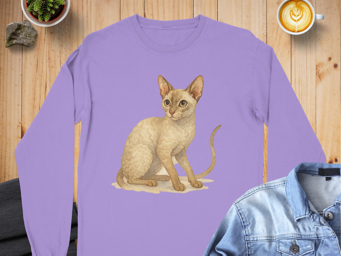 Adorable Kitten Illustration Long Sleeve Shirt product type