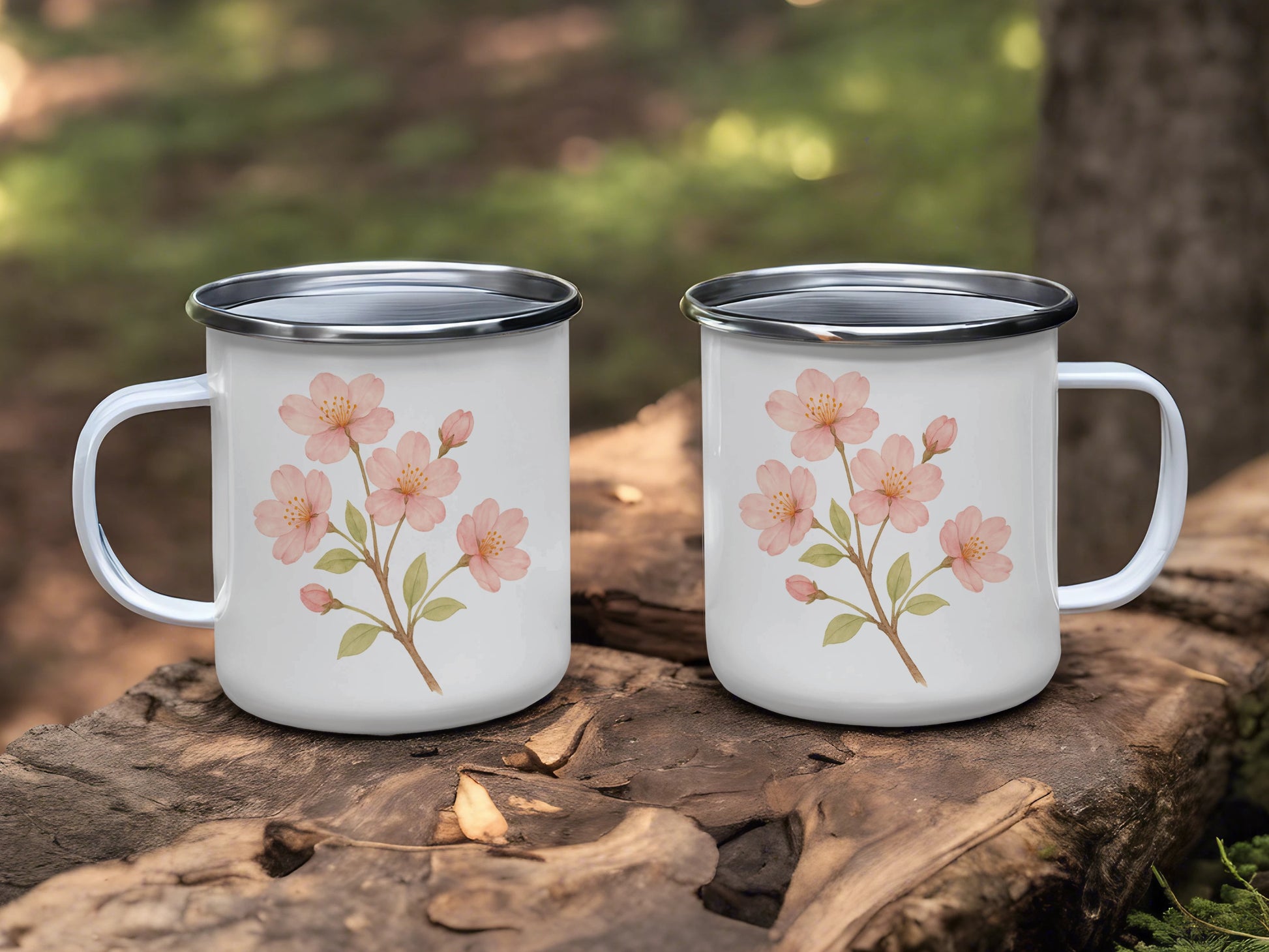 Blossom Flower Patterned Metal Mug product