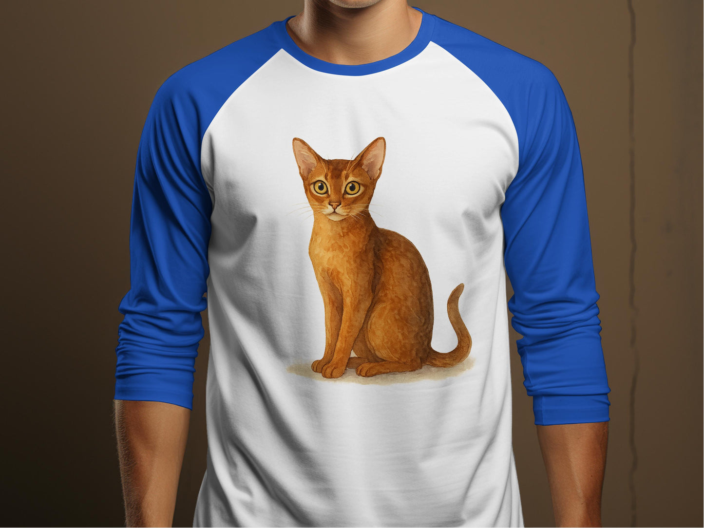 Stylish Blue and White Shirt Featuring Cat Design product type