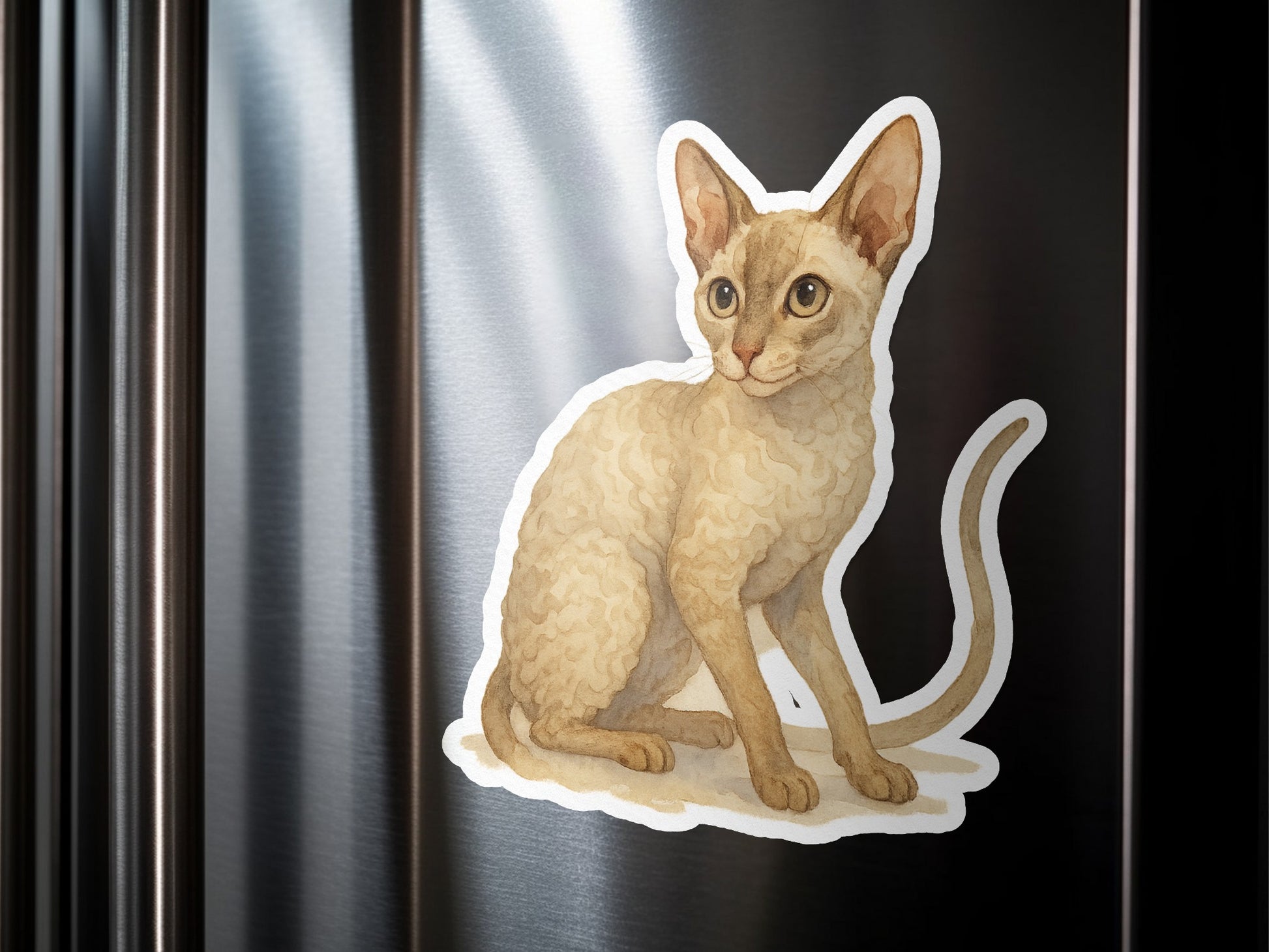 Adorable Cat Design on Curved Fridge Magnet product