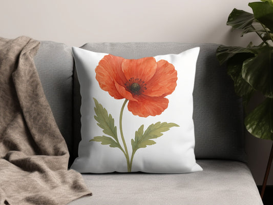 Beautiful Red Poppy Flower Printed Pillow product type