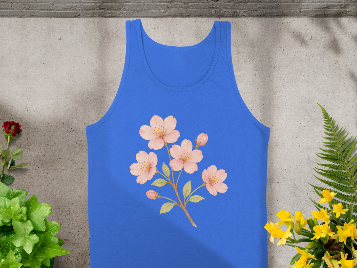 Pink Cherry Blossom Flower Design Tank Top product type
