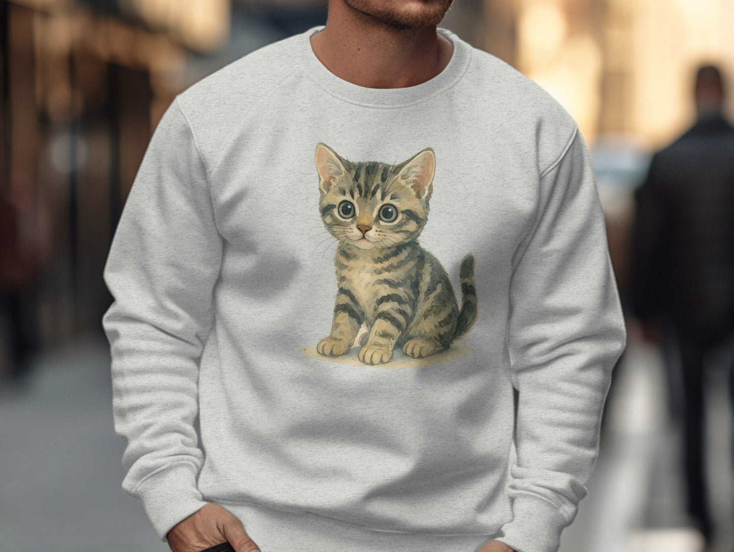 Adorable Kitten Illustration on Casual Sweatshirt product