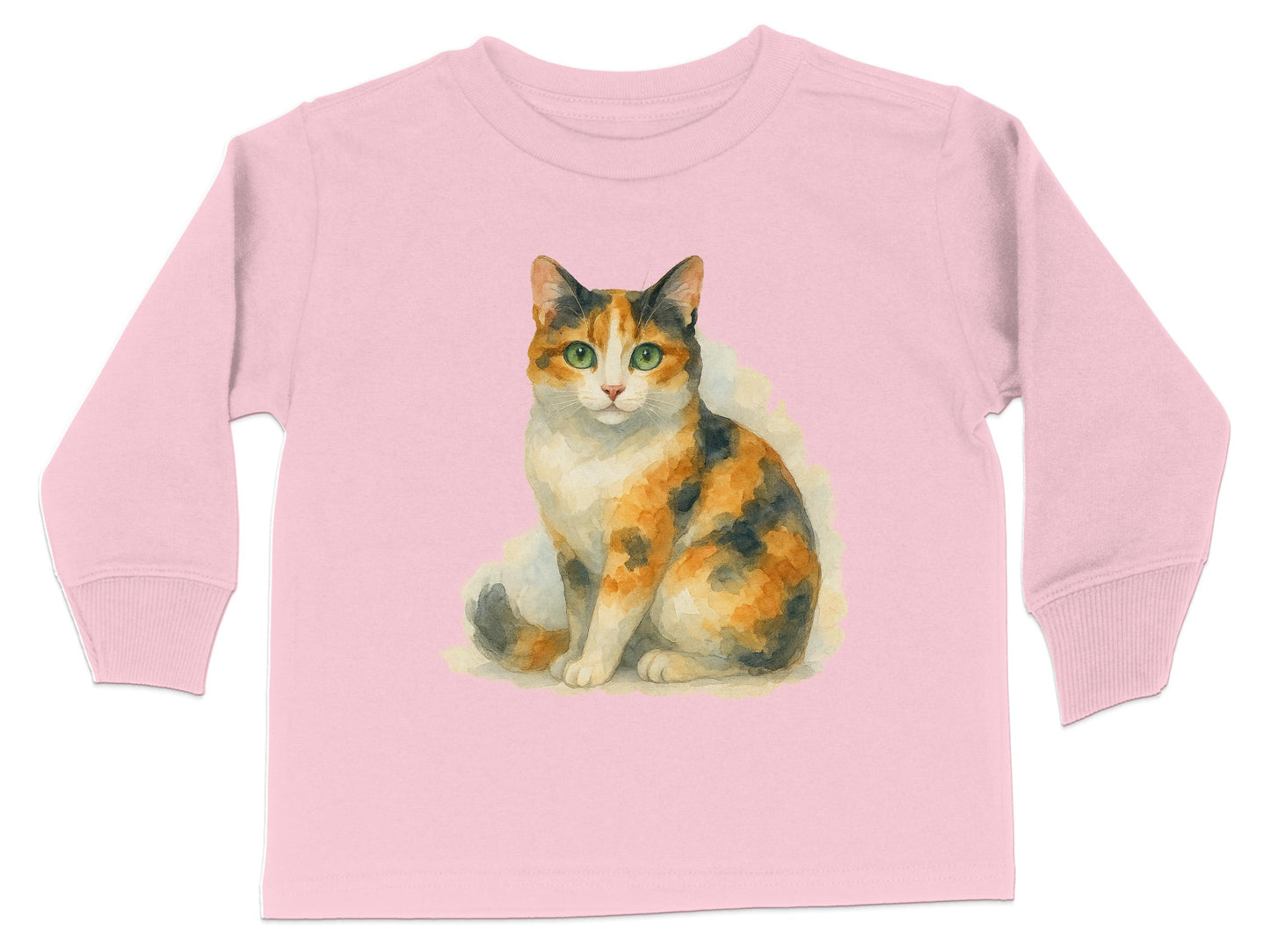 Cute Calico Cat Print Long Sleeve Shirt product