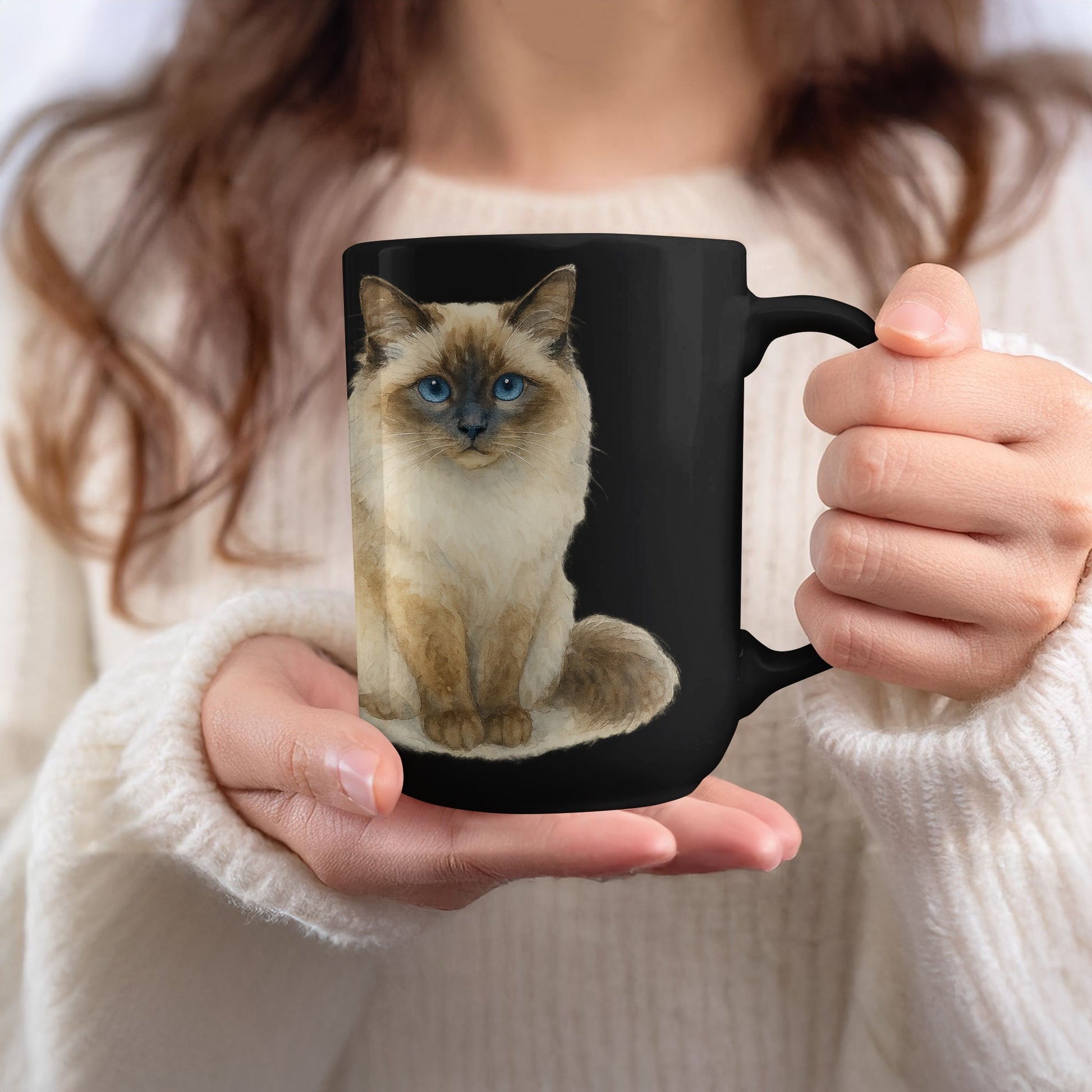 Cute Cat Design Black Coffee Mug product type