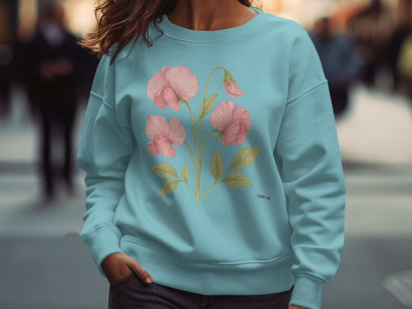 Delicate Floral Design on Comfortable Sweatshirt product type