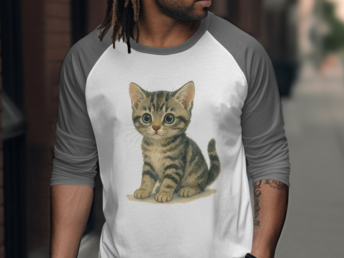 Cute Kitten Print Design 3/4 Sleeve Shirt product type
