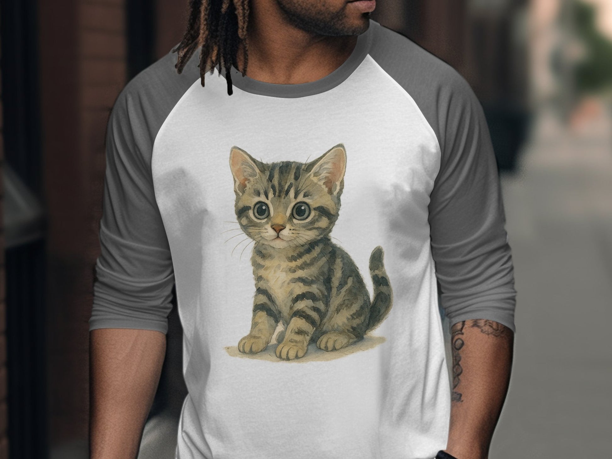 Cute Kitten Print Design 3/4 Sleeve Shirt product type