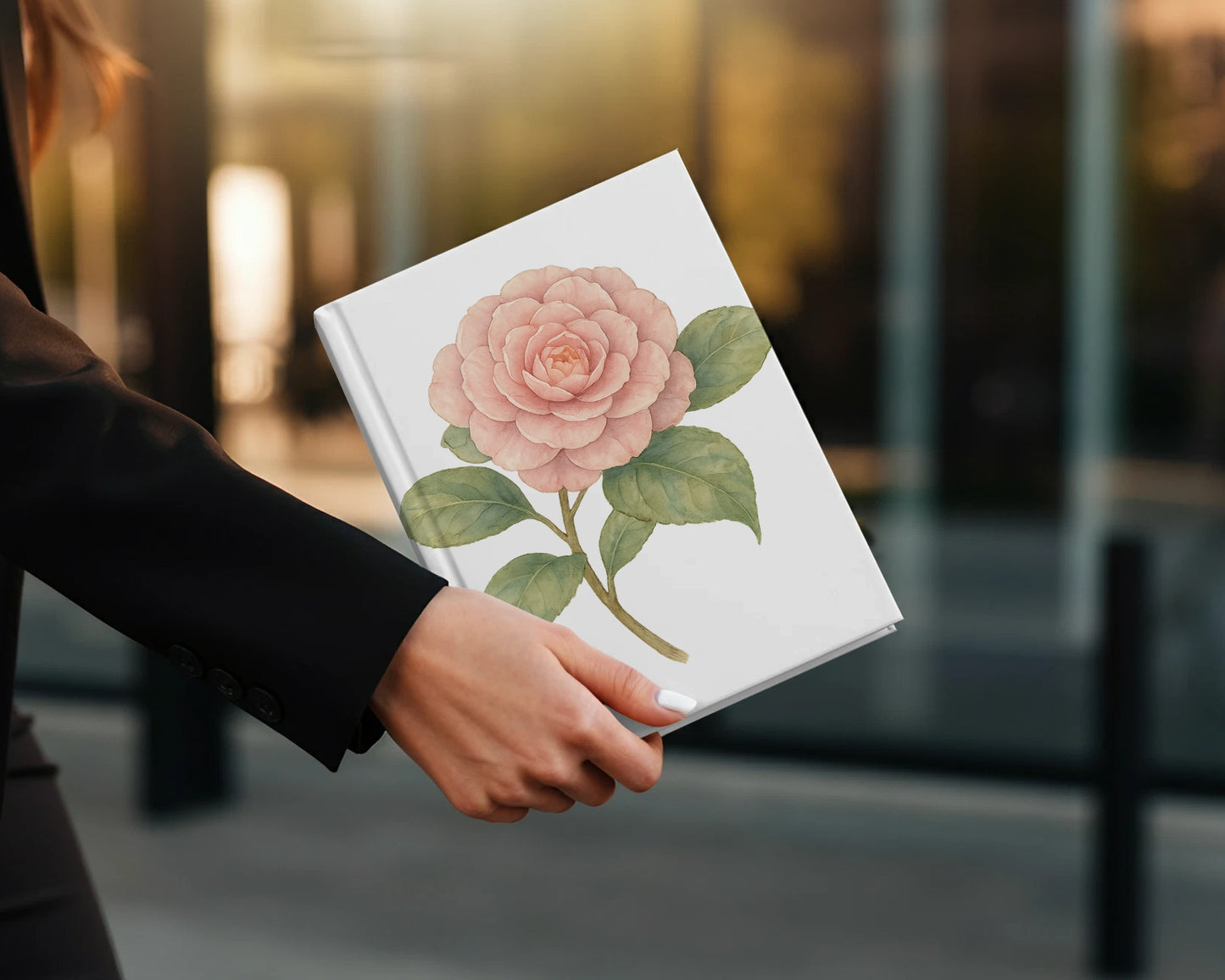 Beautiful Pink Flower Design Hardcover Journal product