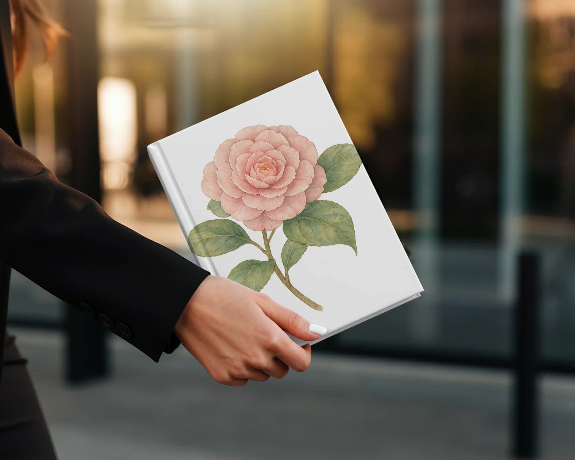 Beautiful Pink Flower Design Hardcover Journal product