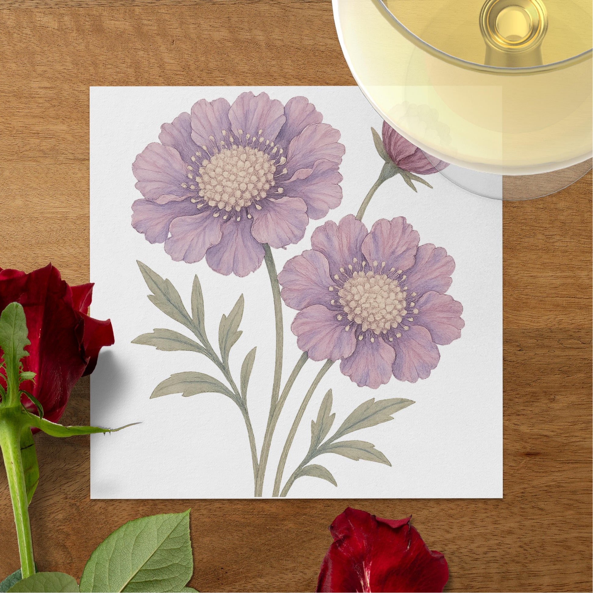 Purple Floral Design Under Glass product