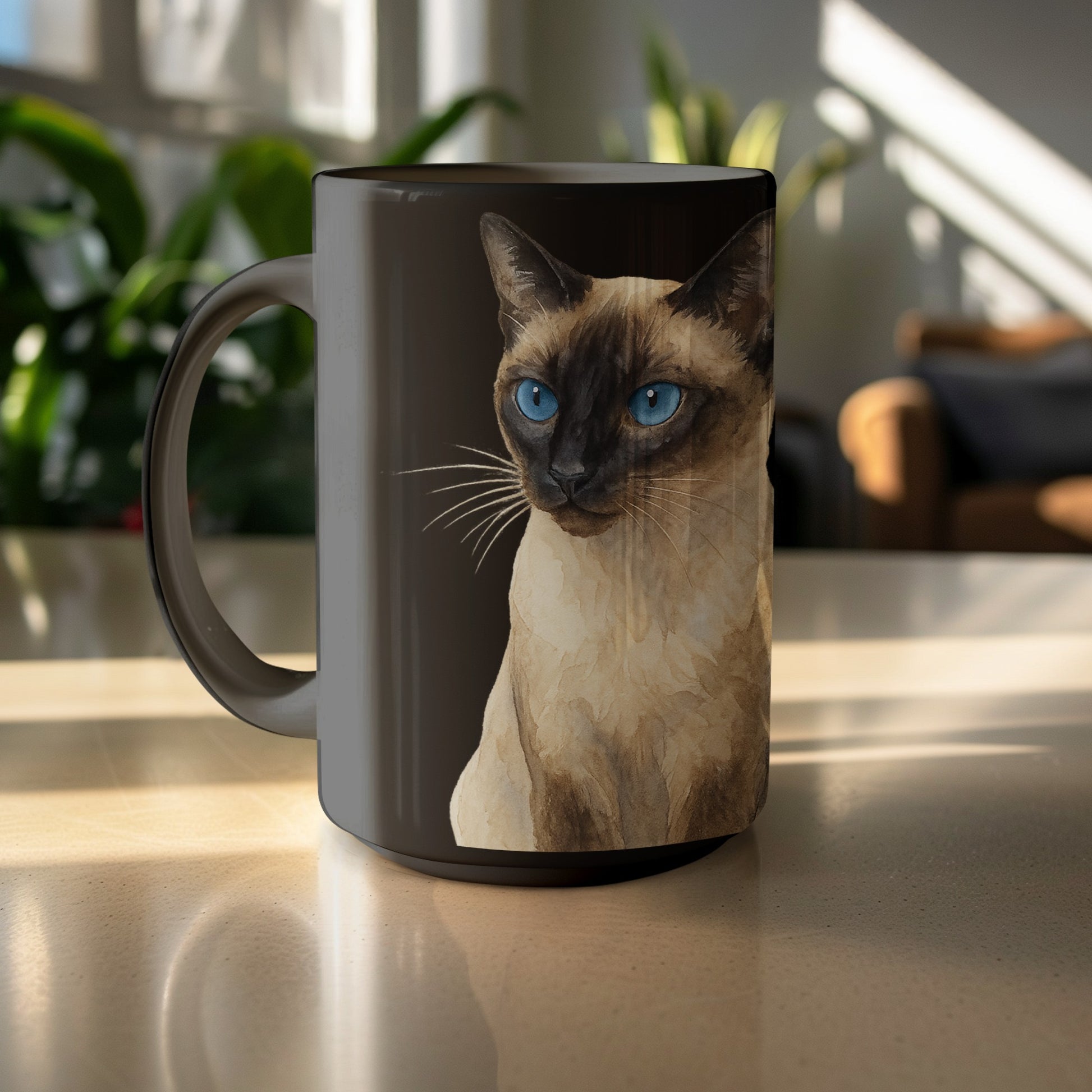 Siamese Cat with Blue Eyes Printed on Mug product