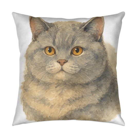 Charming Grey Cat Print Decorative Pillow product
