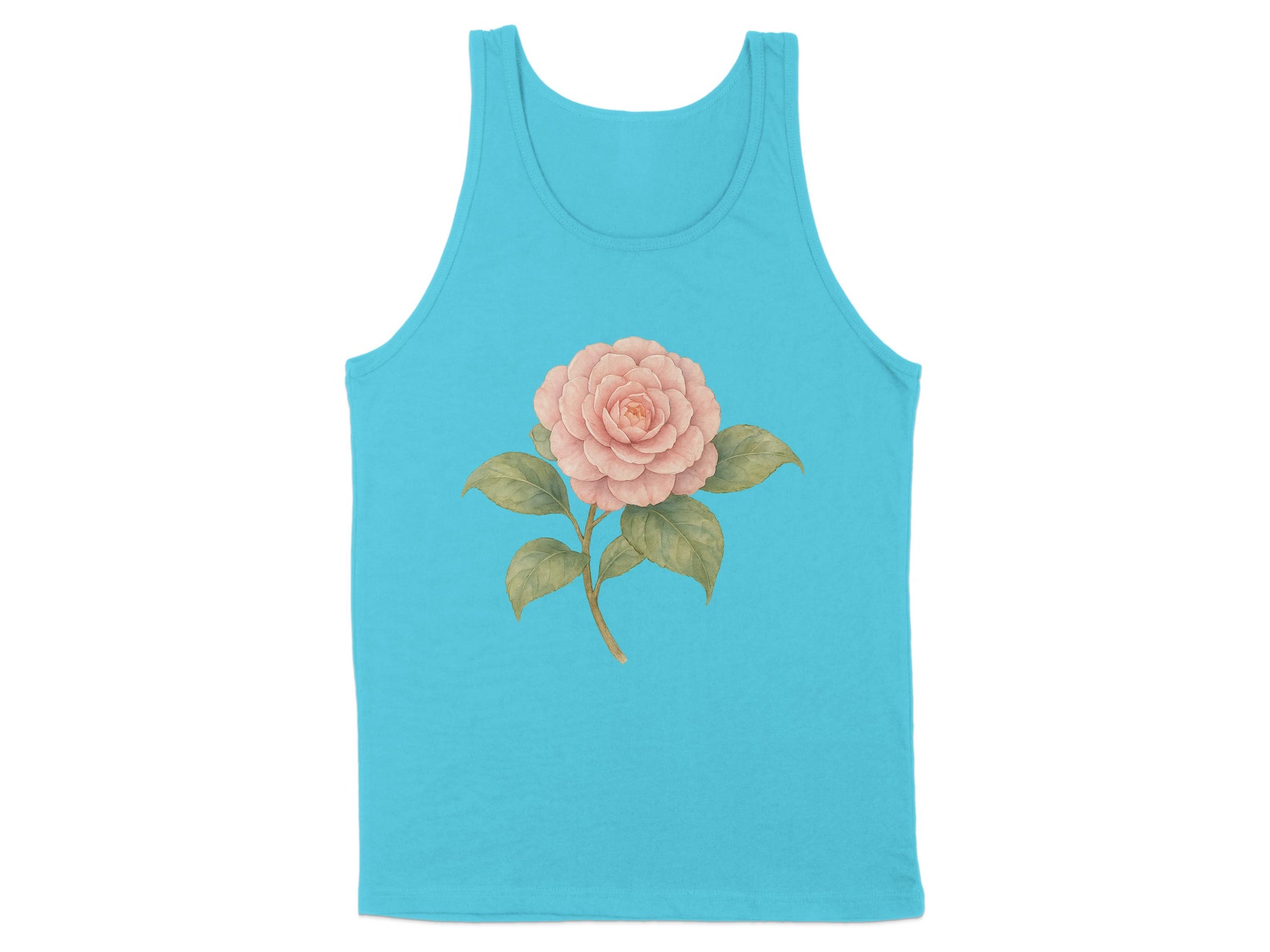 Floral Illustration on Blue Comfortable Tank Top Product