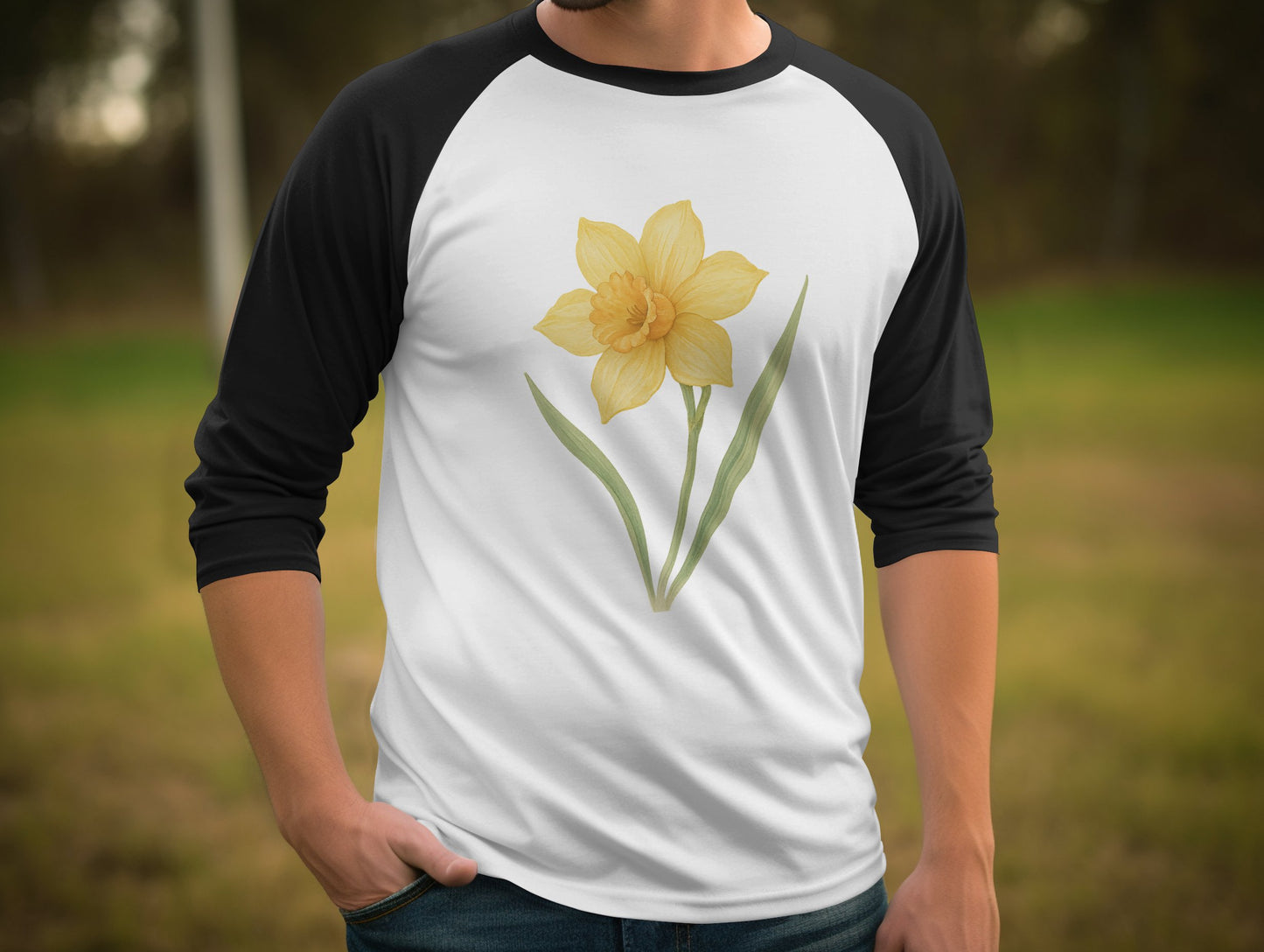 Daffodil Graphic Print Three Quarter Sleeve Shirt product