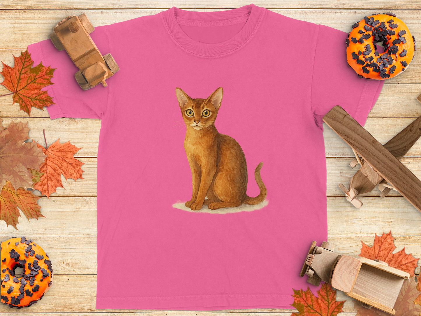 Cute Cat Graphic Design Pink Kids T-shirt product