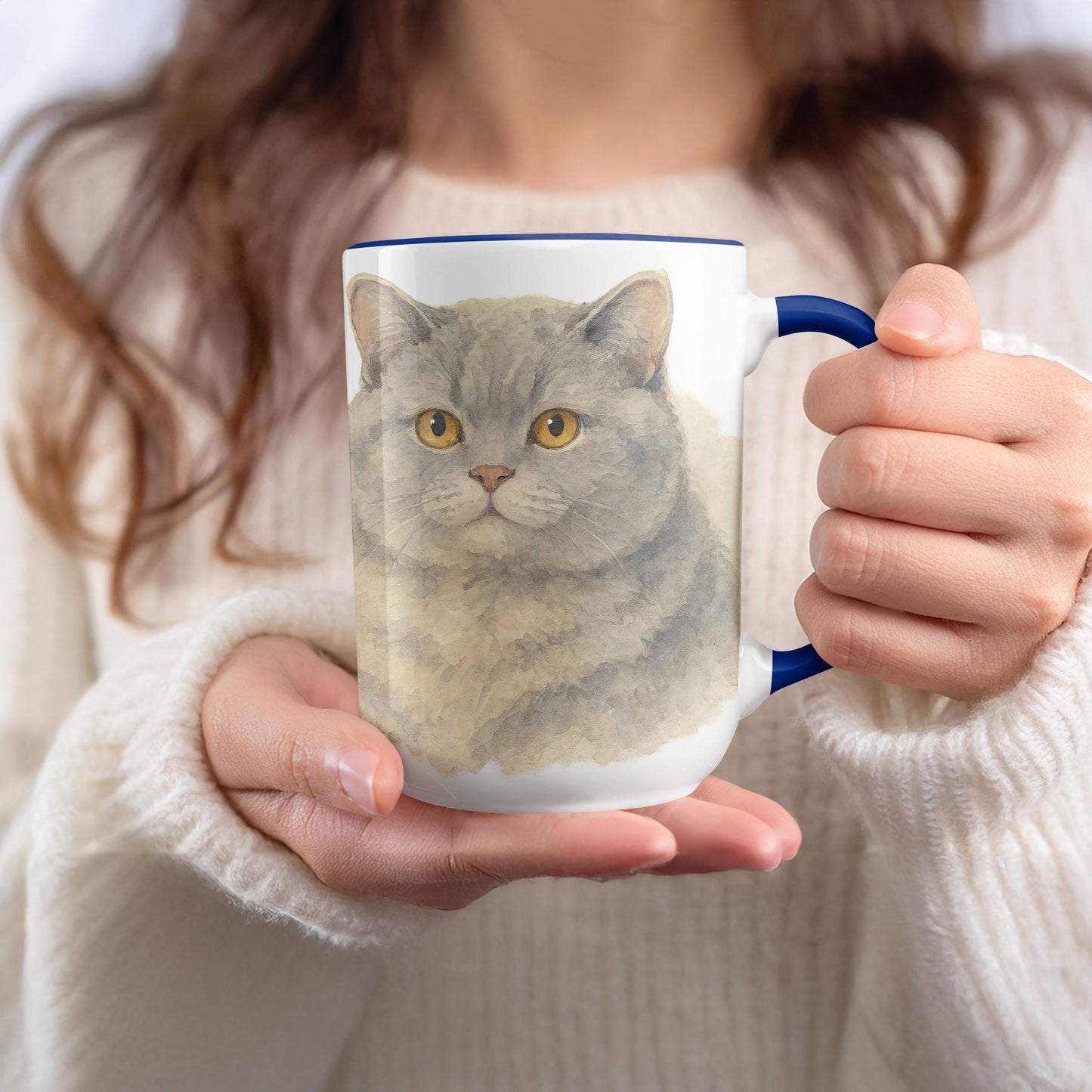 Adorable Cat Portrait Large Ceramic Coffee Mug product