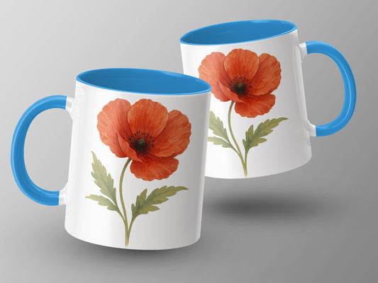 Charming Poppy Flower Print Coffee Mug Vibrant Drinkware product