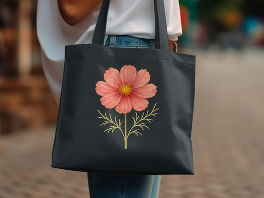 Floral Design Tote Bag with Pink Flower product type