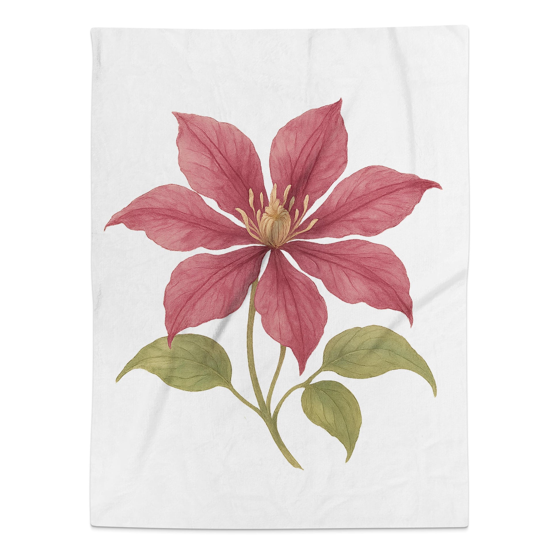 Elegant Red Flower Design on Blanket product