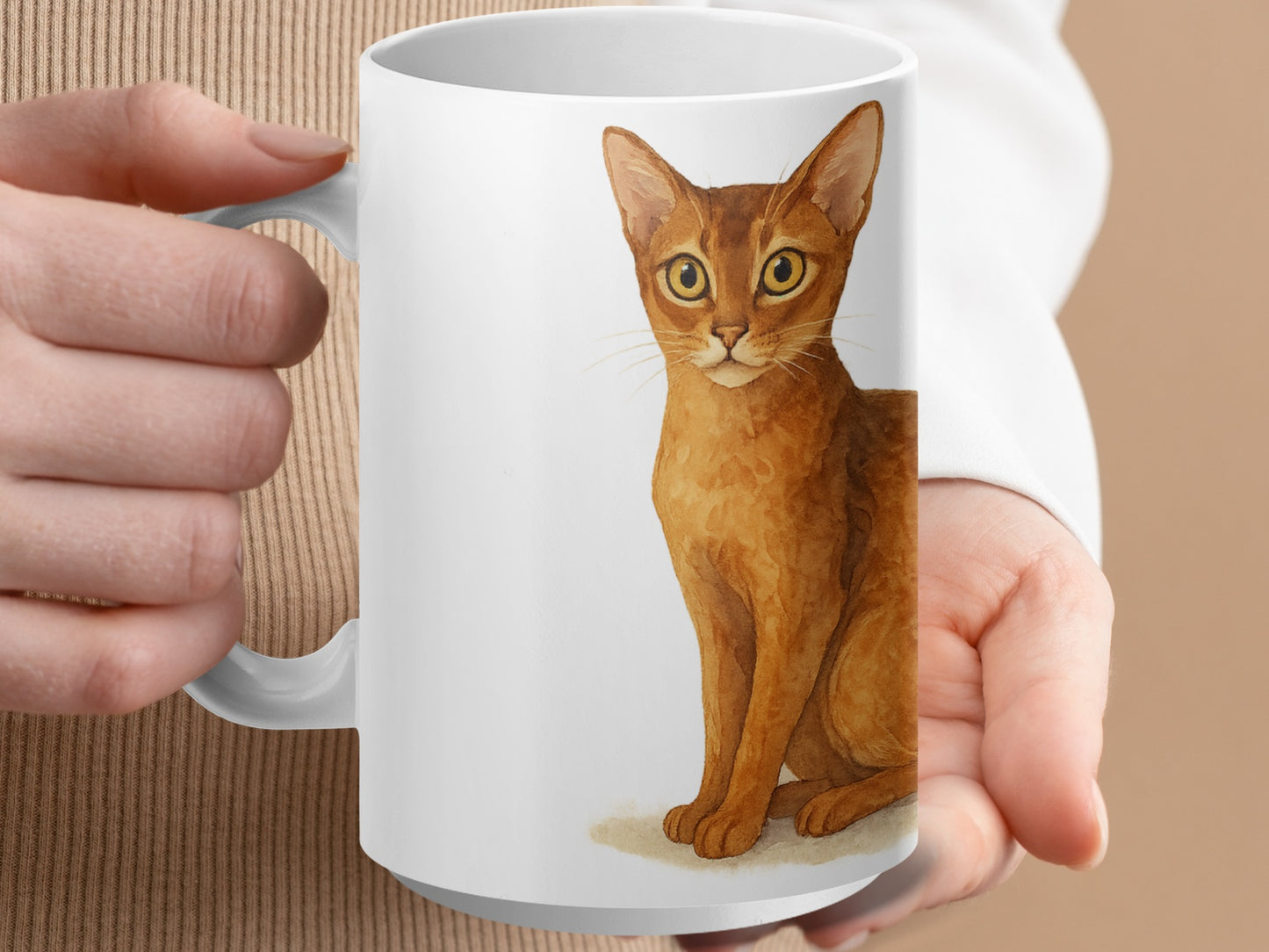 Adorable Abyssinian Cat Art Design Coffee Mug product