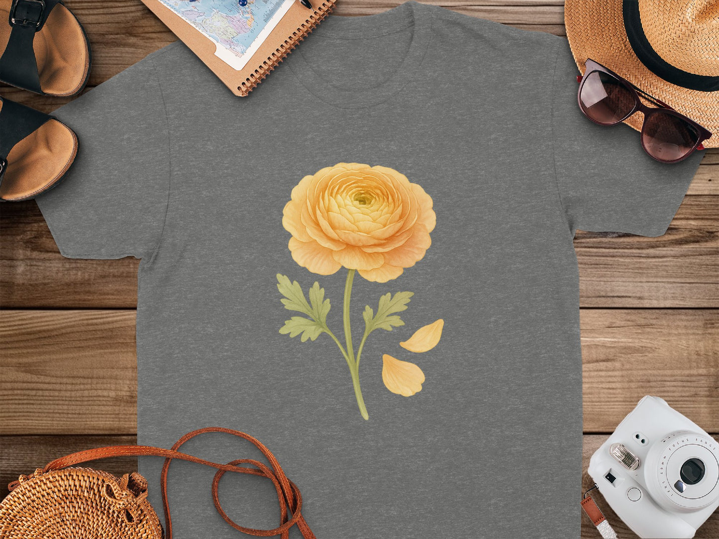 Yellow Blooming Flower Graphic Casual Shirt product