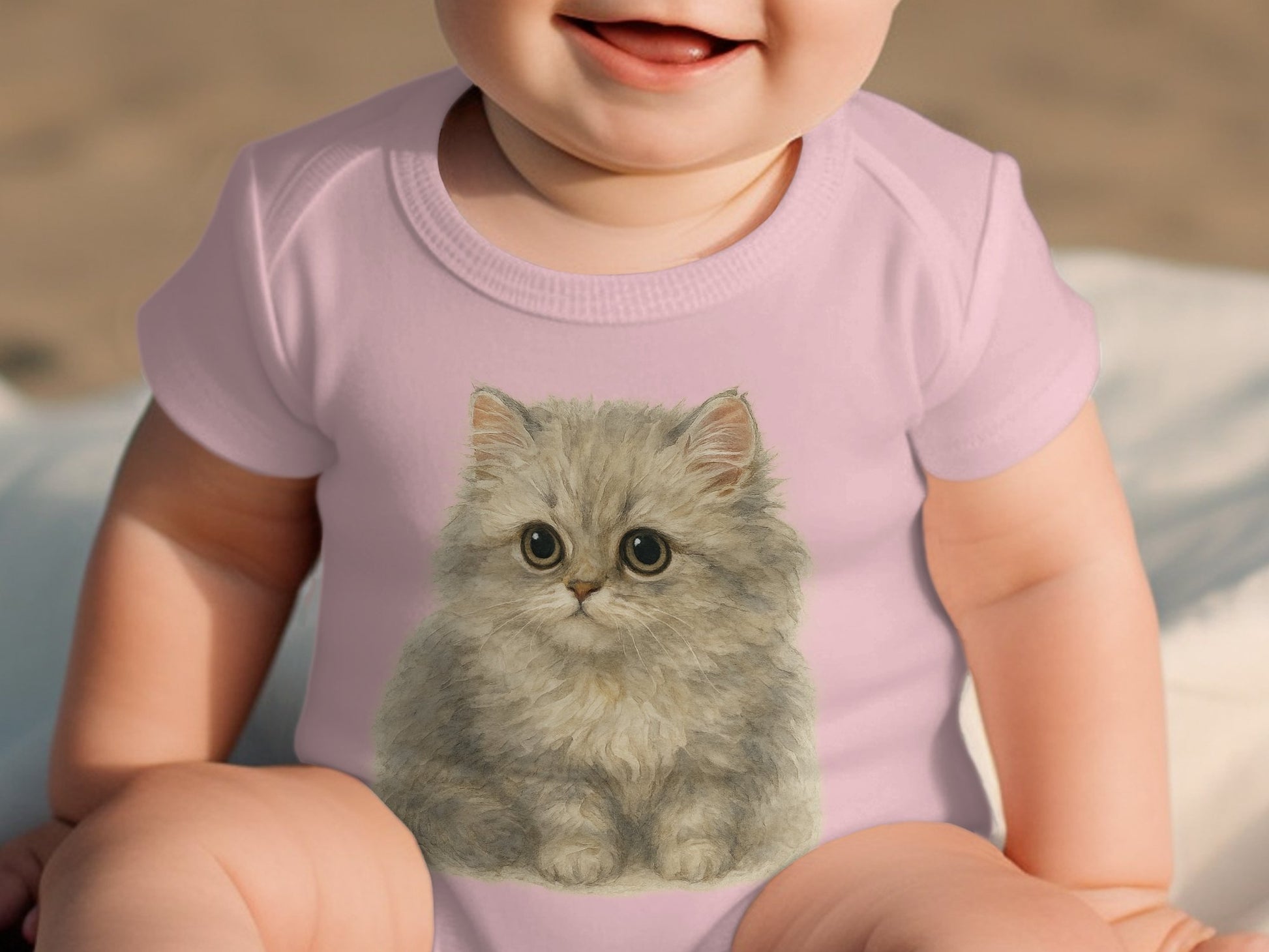 Cute Baby Outfit with Adorable Kitten Print product