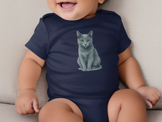 Cute Cat Graphic Navy Blue Infant Bodysuit product type