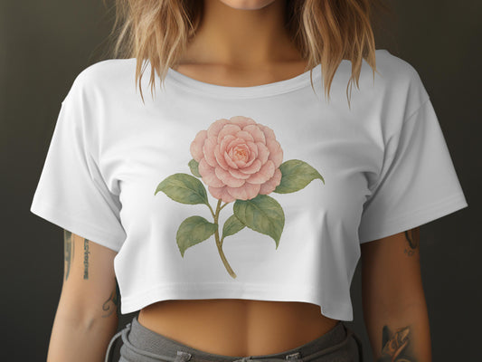 Floral Print White Crop Top Product